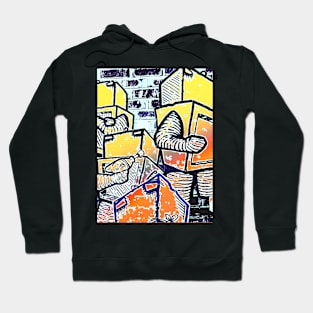 Punk Robots by LowEndGraphics Hoodie